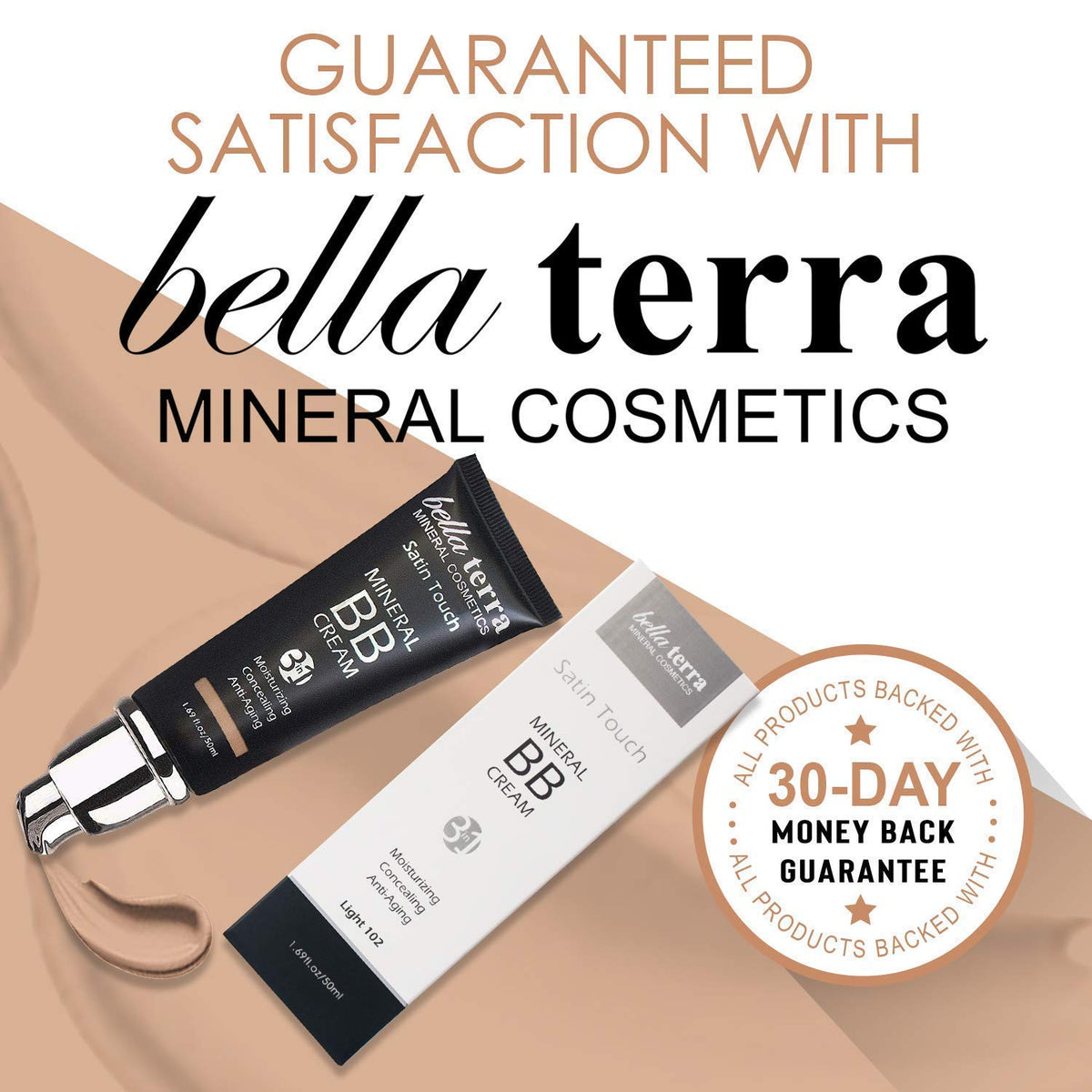 Bellaterra Cosmetics product label detail highlighting clean-beauty ingredients