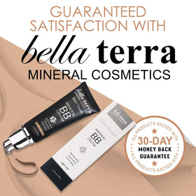 Bellaterra Cosmetics product label detail highlighting clean-beauty ingredients