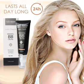 Bellaterra Cosmetics BB Cream mineral pigments and clean ingredients displayed