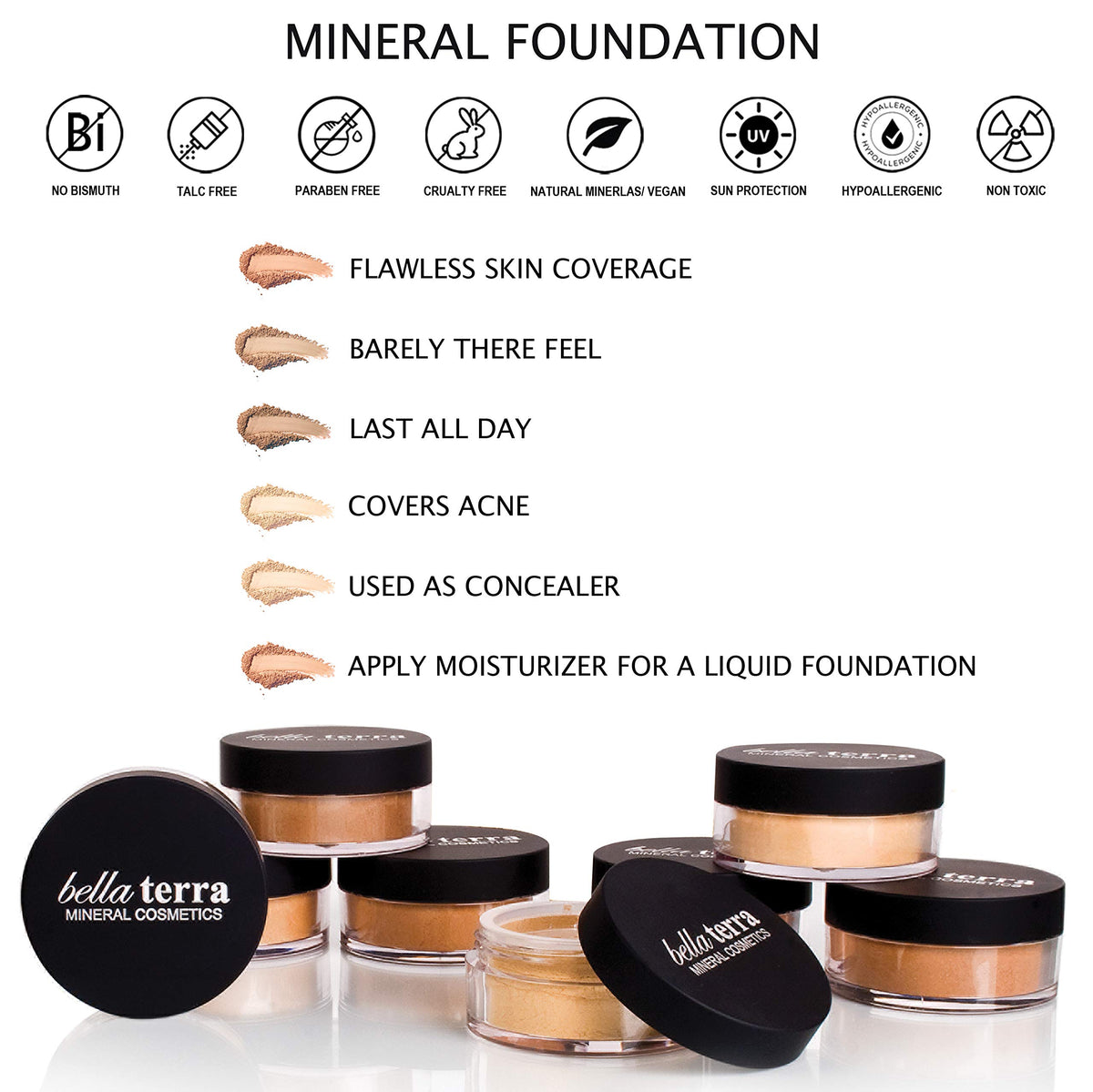 Bellaterra Cosmetics compact held in hand for scale and portability benefit
