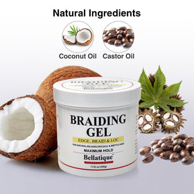 BELLATIQUE label detail highlighting no flaking and fast drying benefits