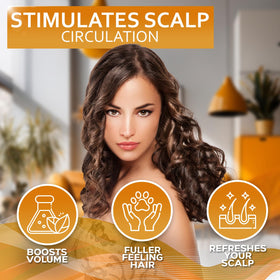 BELLISSO person massaging detox shampoo into scalp to remove buildup and refresh hair