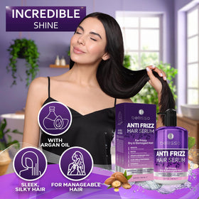 BELLISSO applying serum to midlengths and ends for smoother, frizz-free benefit