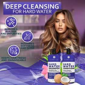 BELLISSO lifestyle image in shower demonstrating product use and refreshed hair look