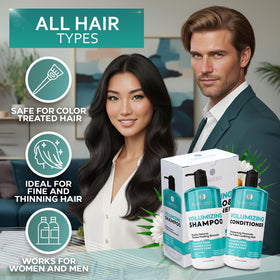 BELLISSO before and after on fine hair showing visible lift and volume