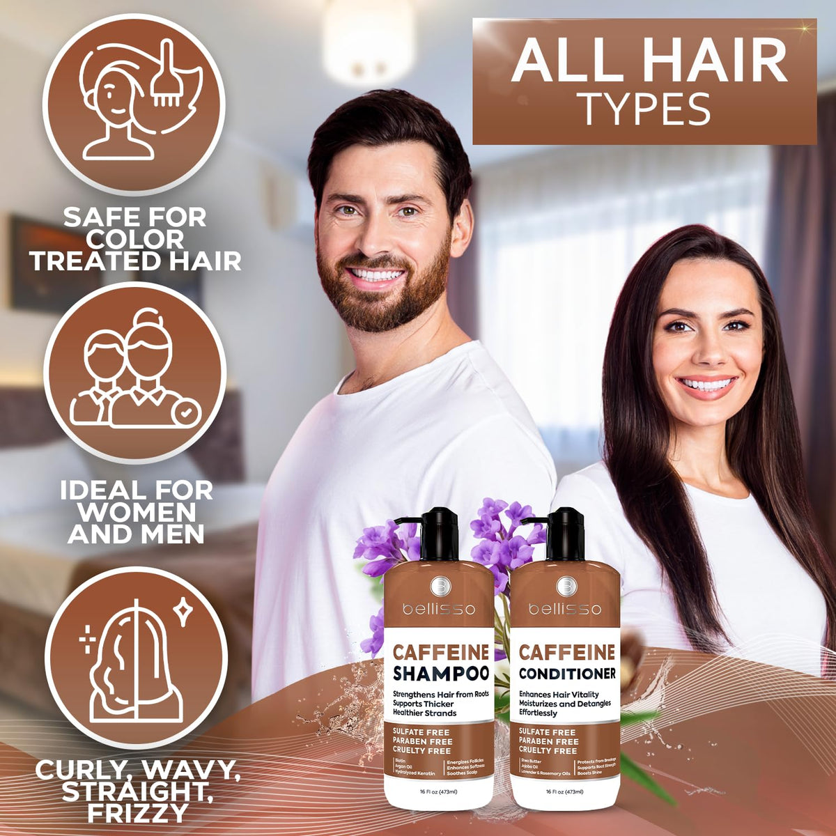 Bellisso conditioner squeeze revealing rich cream for smooth, fuller hair