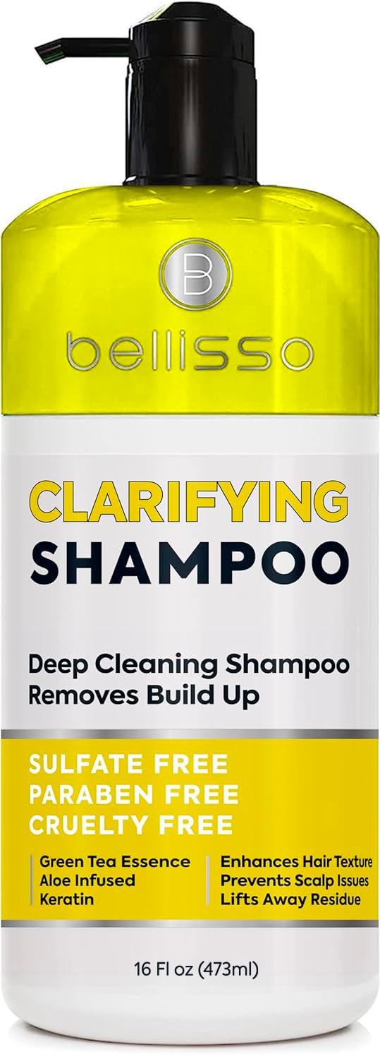 BELLISSO front packaging showing clarifying shampoo and benefits