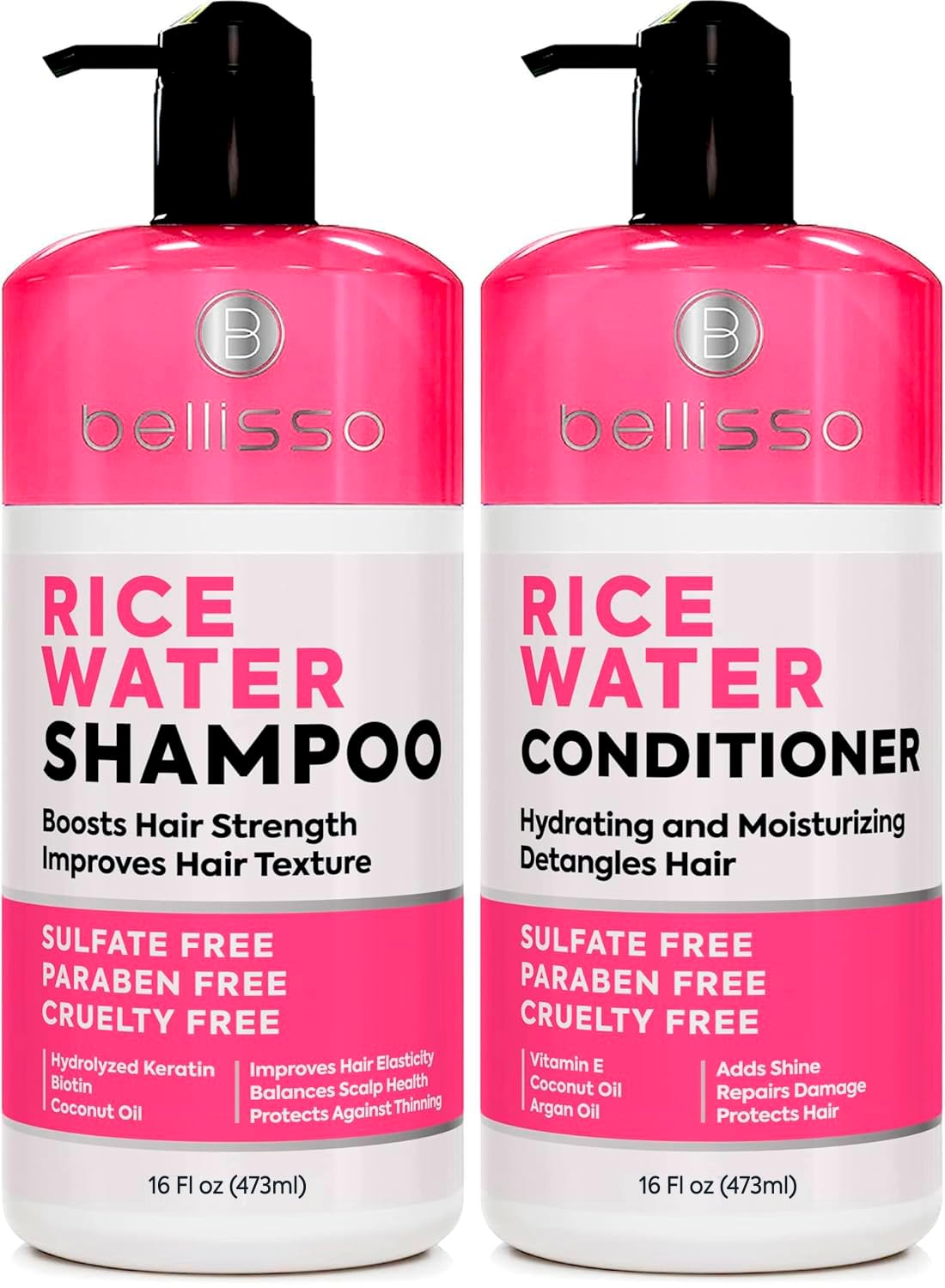 BELLISSO front packaging rice water set showing full duo and benefit