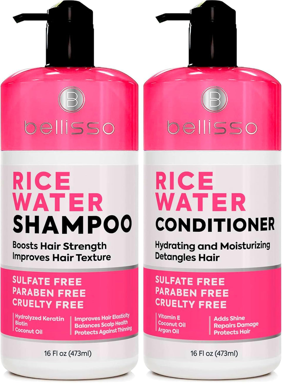 BELLISSO front packaging rice water set showing full duo and benefit