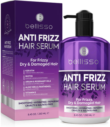 BELLISSO front packaging showing bottle and clear branding, conveys professional styling