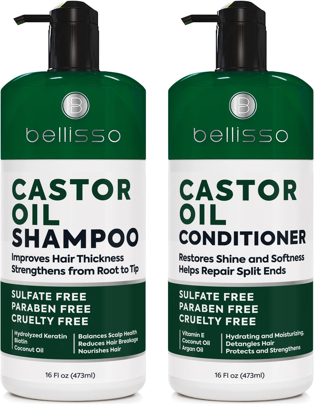 BELLISSO front packaging set showing bottles and labels for quick identification and trust