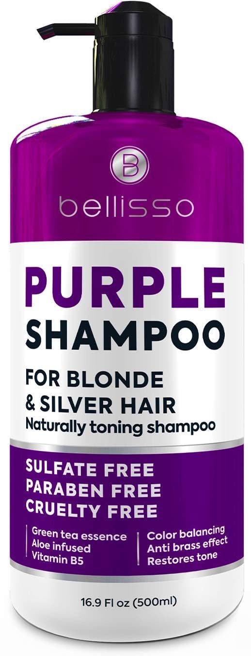 BELLISSO front packaging showing bottle and purple tint for quick brass reduction