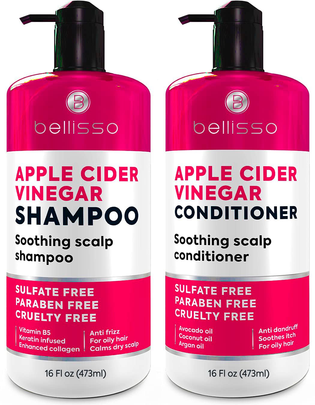 BELLISSO front packaging showing bottle pair and benefits