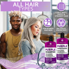 BELLISSO applying shampoo to wet hair demonstrating easy coverage and toning action