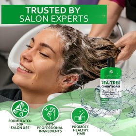 BELLISSO label close-up highlighting tea tree oil and no sulfates claim