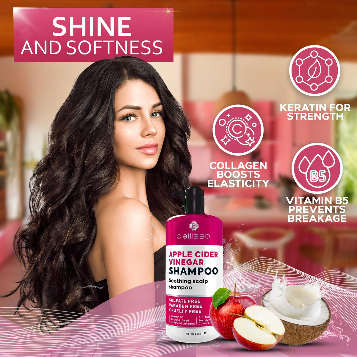 Bellisso before and after hair comparison showing clearer scalp benefit