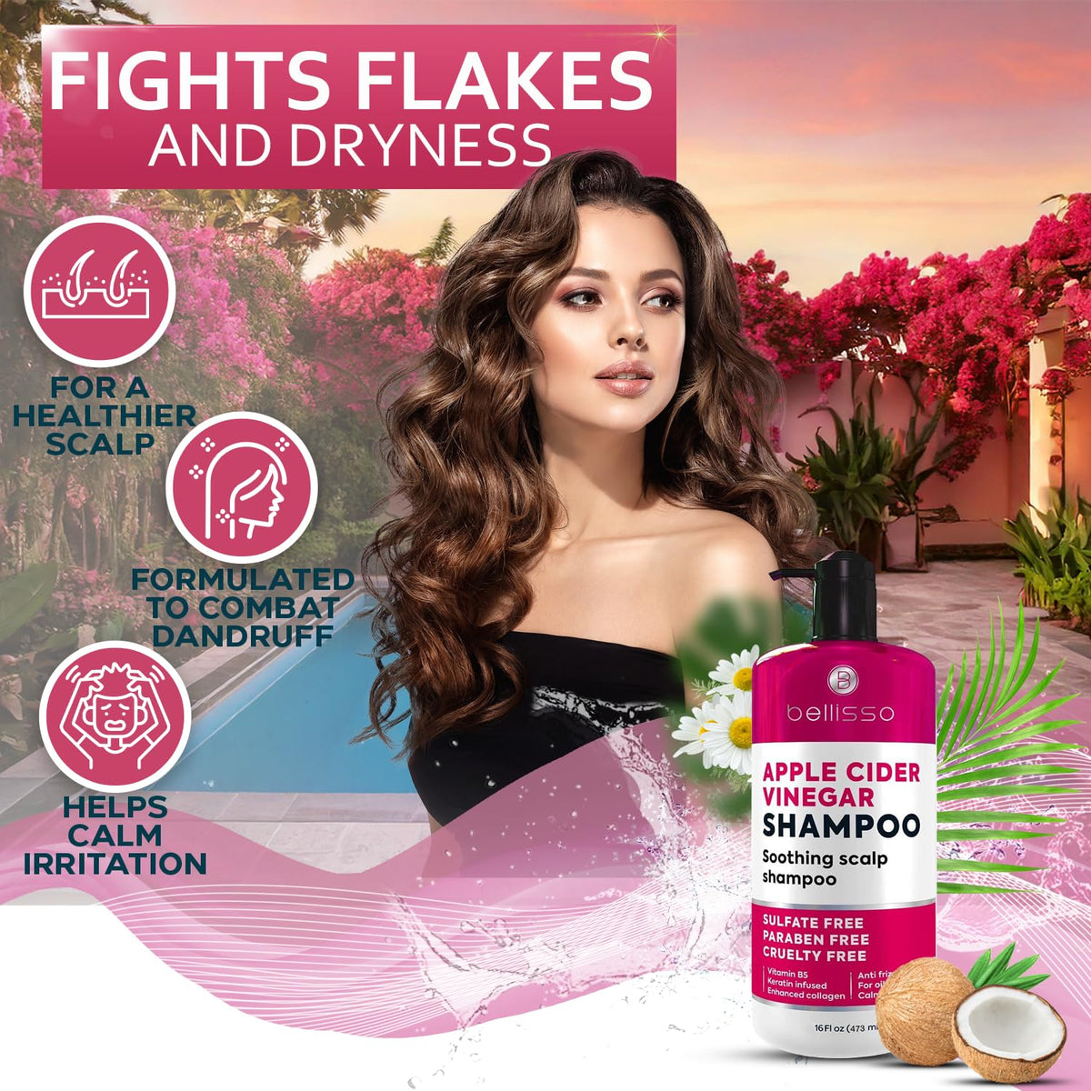 Bellisso label close-up highlighting ingredients and sulfate-free benefit