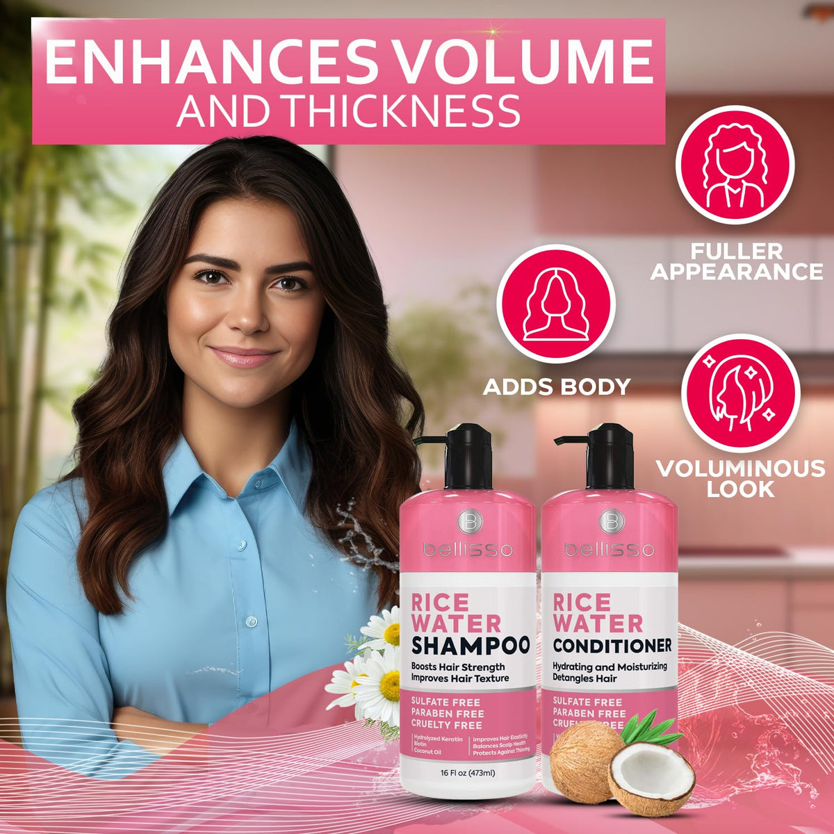BELLISSO bottles in hand showing size and travel-friendly benefit