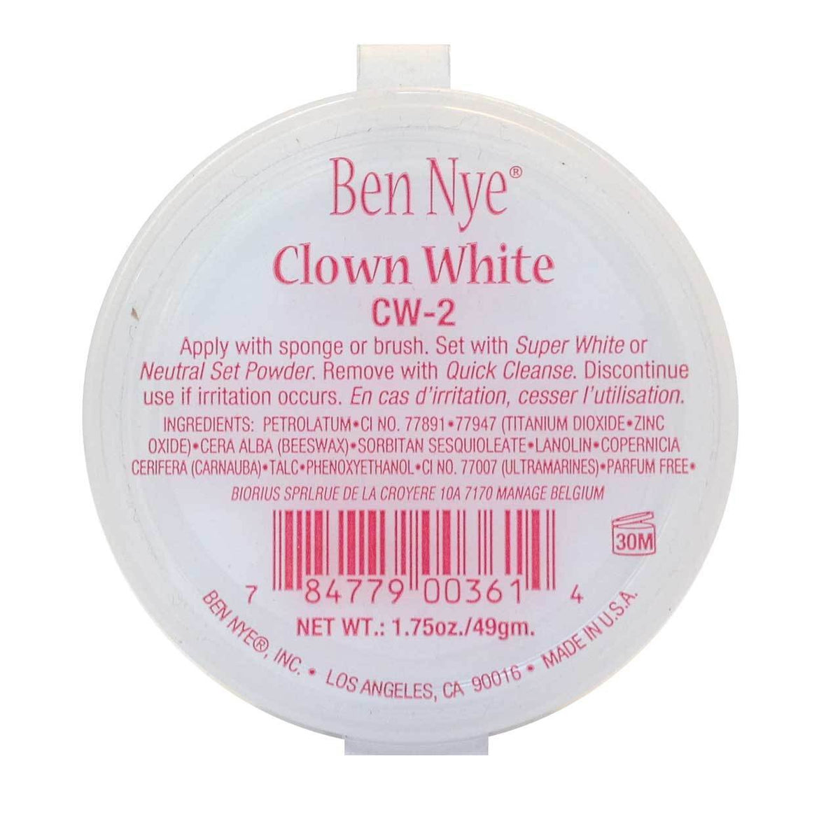 Ben Nye clown white cream being applied with sponge for smooth, opaque theatrical base