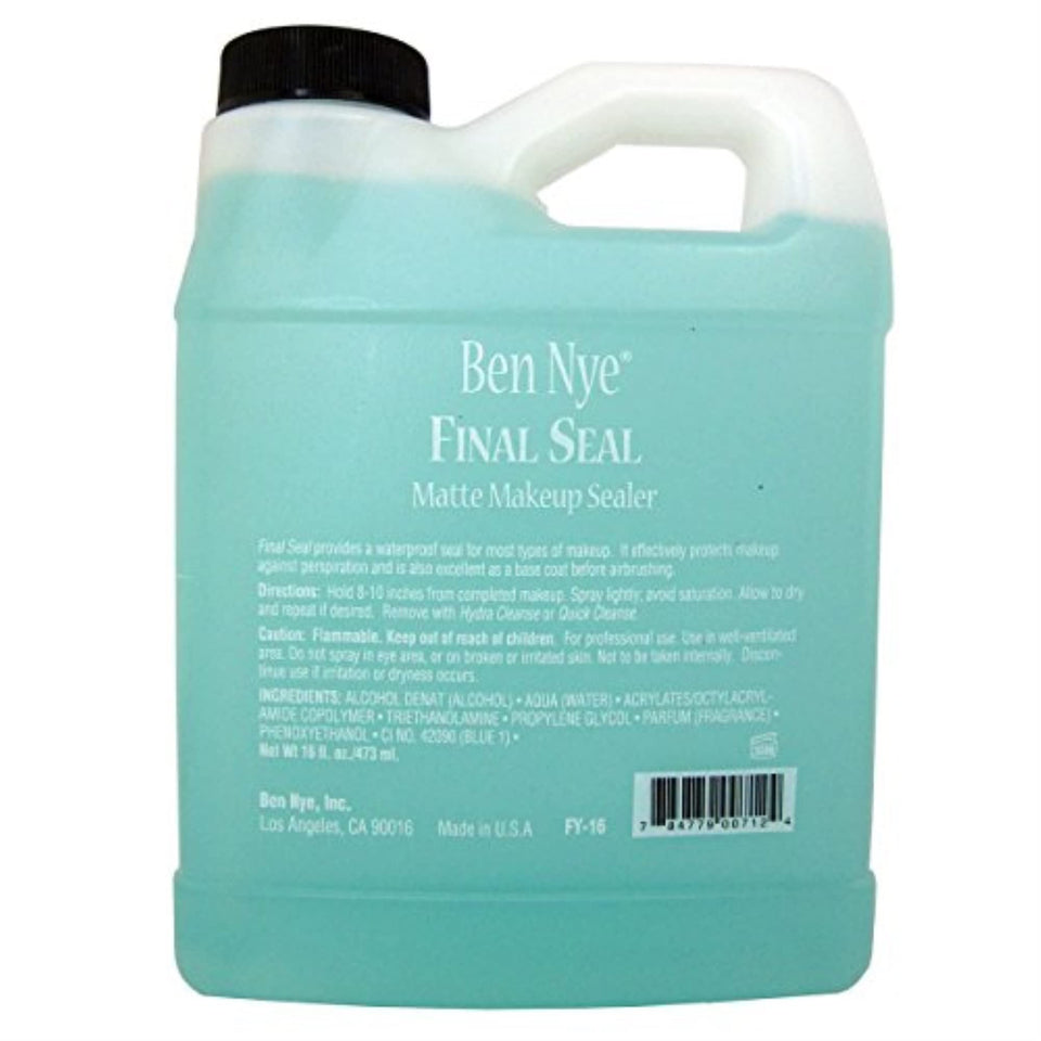 Ben Nye Final Seal front bottle showing label and clear sealer benefit