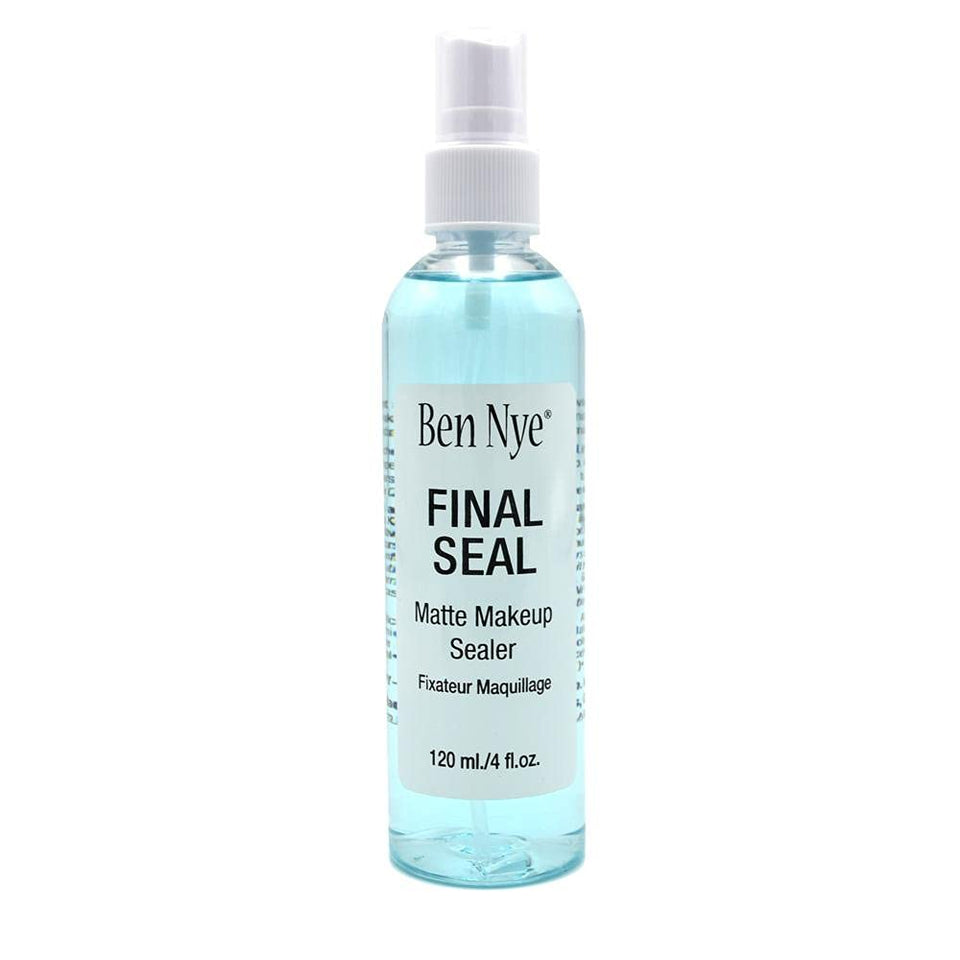Ben Nye bottle front view showing label and matte sealer benefit