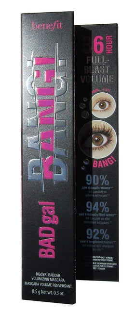 Benefit Bad Gal Bang brush closeup displaying bristles and formula for precise, clump-free volume