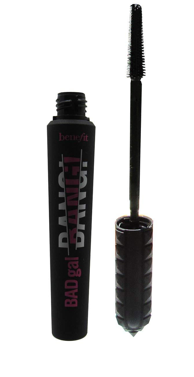 Benefit Bad Gal Bang front packaging showing compact tube and product identity for travel-friendly volume