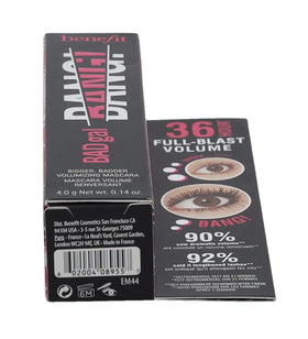 Benefit BADgal BANG mini inside a travel bag suggesting on-the-go touch-up convenience benefit