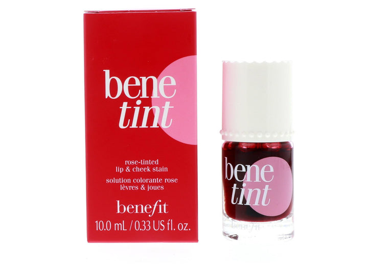 Benefit Benetint front bottle showing label and rose tint, portable color boost