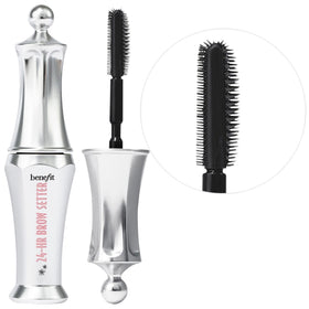 Benefit Brow Setter front packaging in recyclable mini hat box showing travel tube and labeling for portability