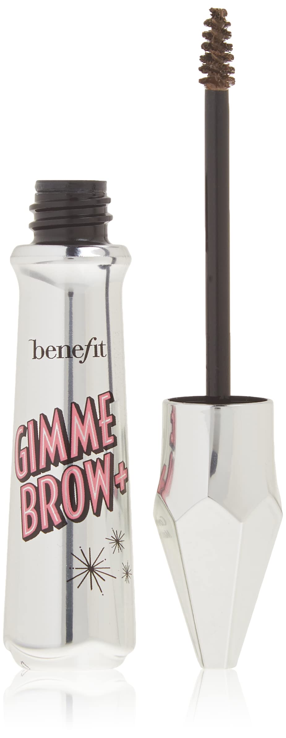 Benefit Gimme Brow front packaging showing compact tinted gel for quick fullness