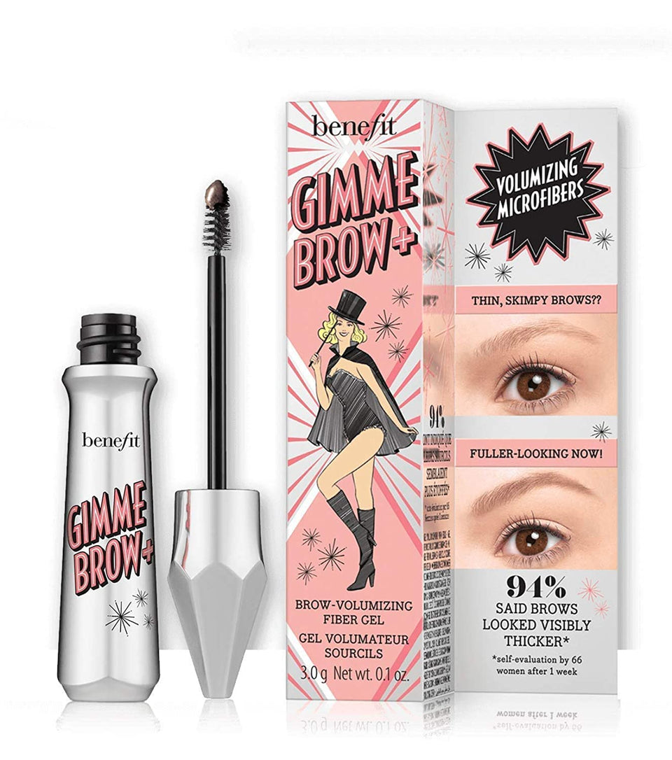 Benefit front packaging showing tube and brush, clear view for easy application