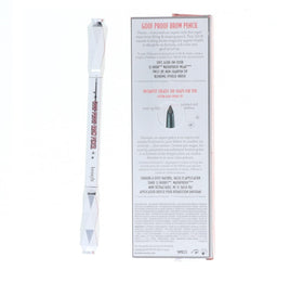 Benefit Goof Proof Brow Pencil in hand showing compact DLX 0.01 oz size for travel convenience