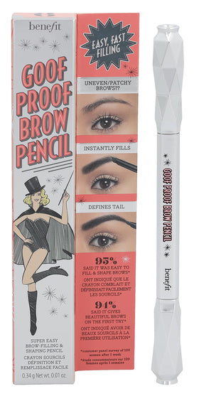 Benefit Goof Proof front packaging showing retractable pencil and label for quick selection