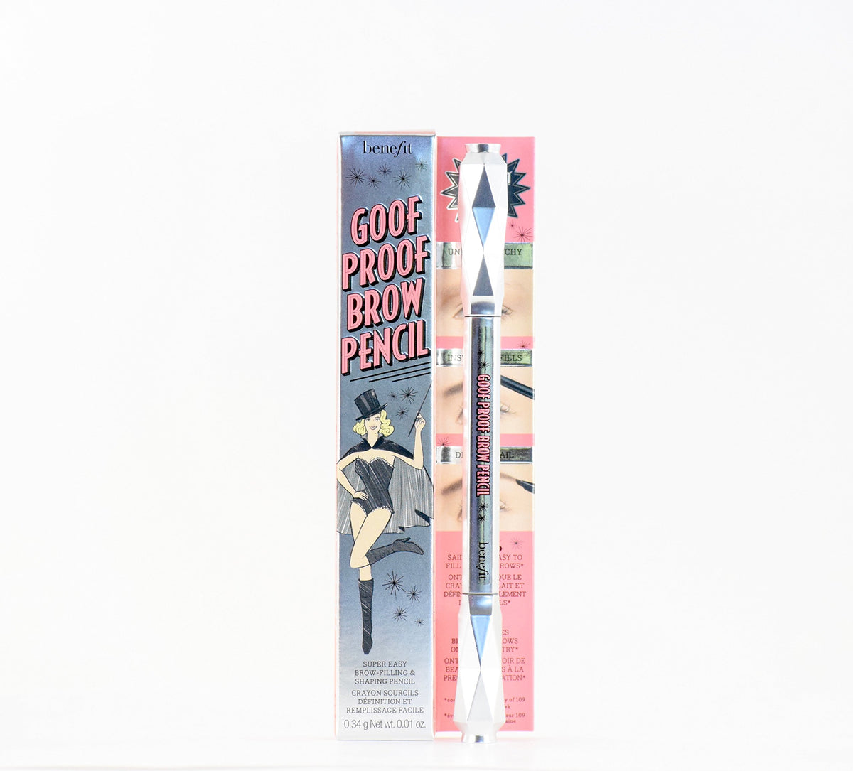 Benefit product in use drawing hairlike strokes for natural brows