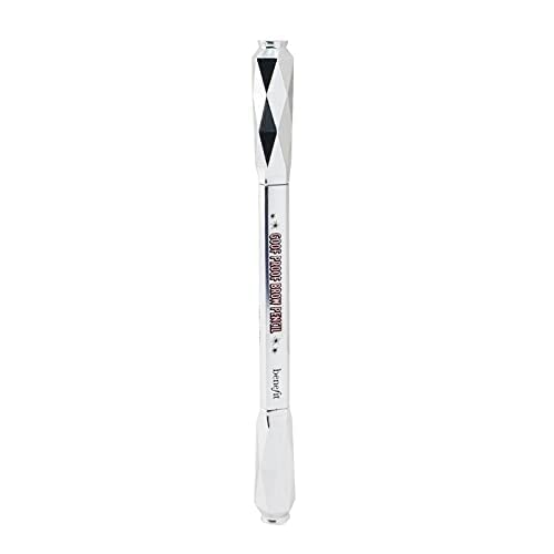 Benefit Goof Proof in-use with spoolie blending brows for natural definition