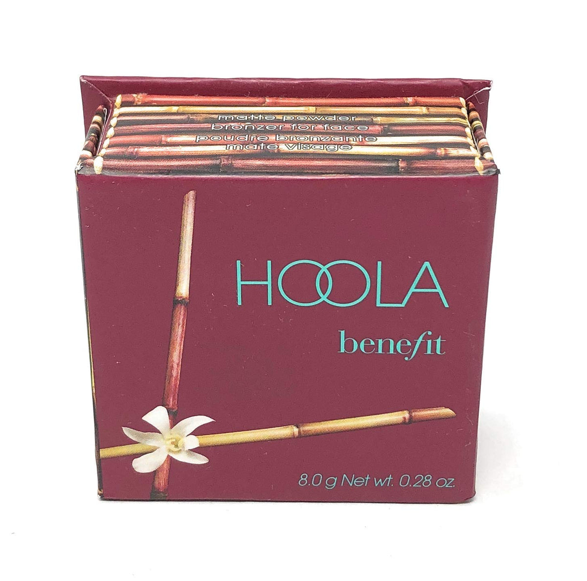 Benefit Hoola with brush and swatch demonstrating buildable pigment and application control