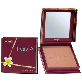Benefit Hoola compact front view showcasing matte bronzer and larger pan for longer use