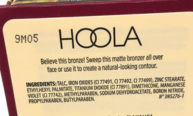 Benefit Hoola size comparison in hand illustrating compact .28 oz travel-friendly benefit