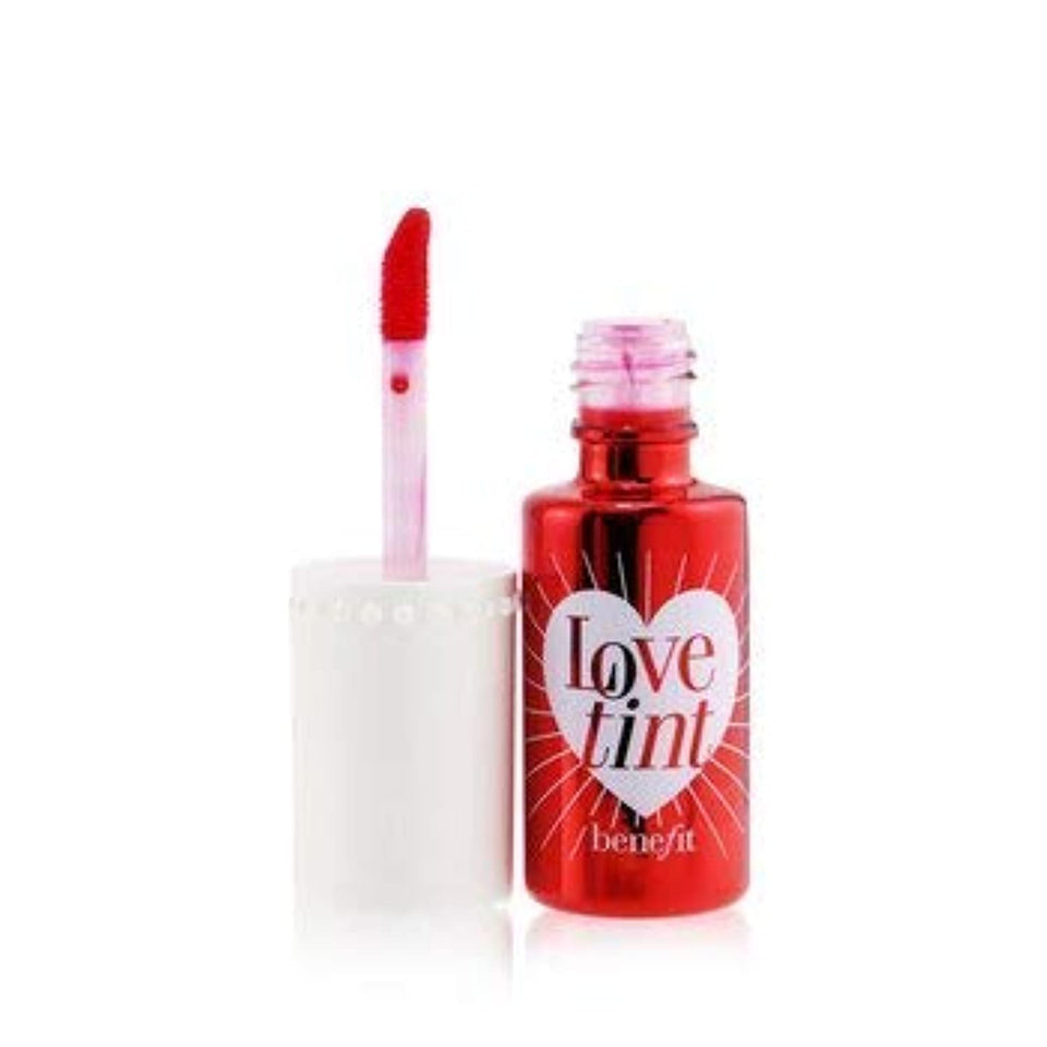 Benefit product front packaging showing compact red tint for travel