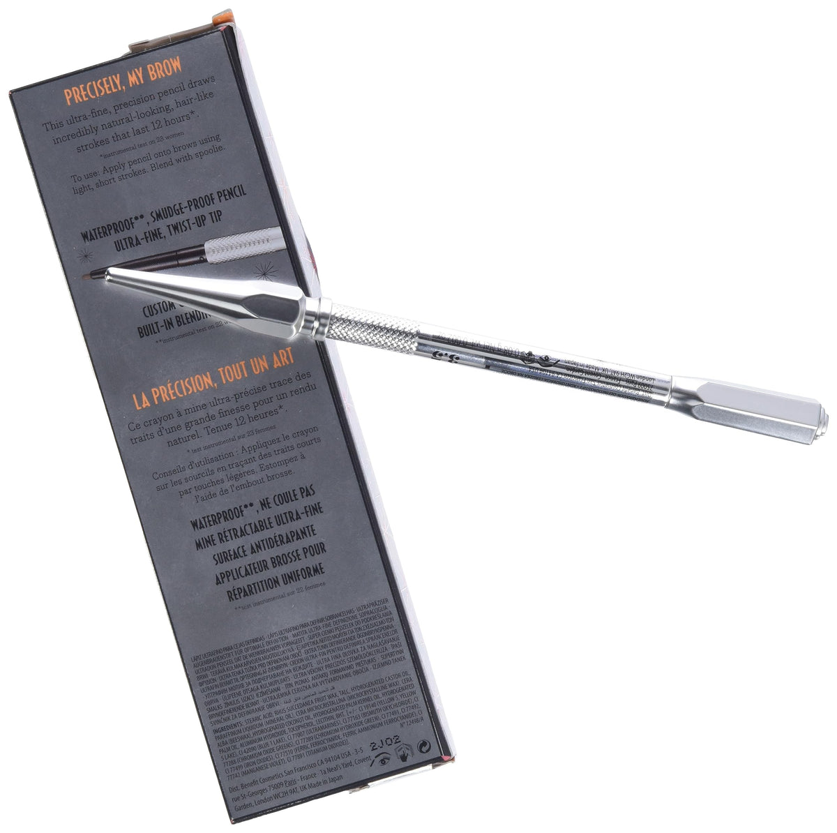 Benefit precisely my brow pencil ultra-fine tip close-up highlights precise strokes