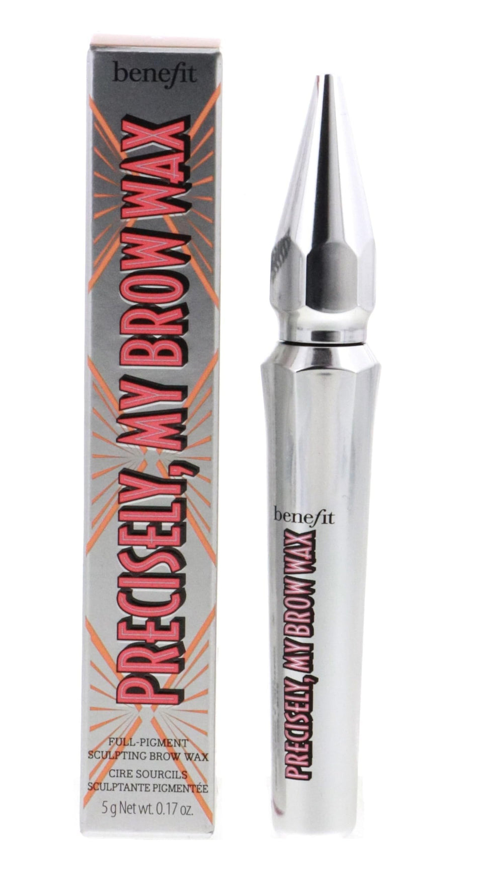 Benefit Precisely My Brow Wax front packaging showing shade and compact for easy identification and portability