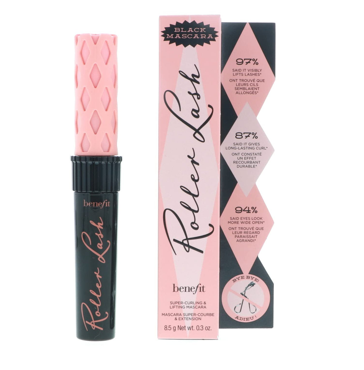 Benefit mascara placed on vanity with daily makeup items to show everyday use