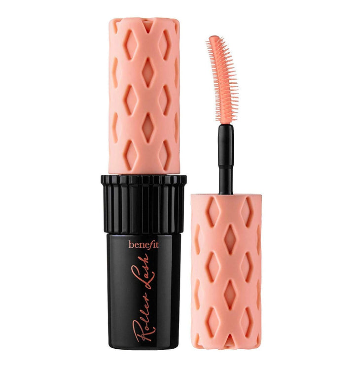 Benefit Roller Lash Mini front packaging showing wand and lifted lashes benefit