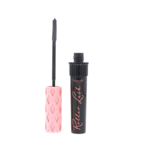 Benefit close-up of curved wand highlighting hooked brush for precise lift