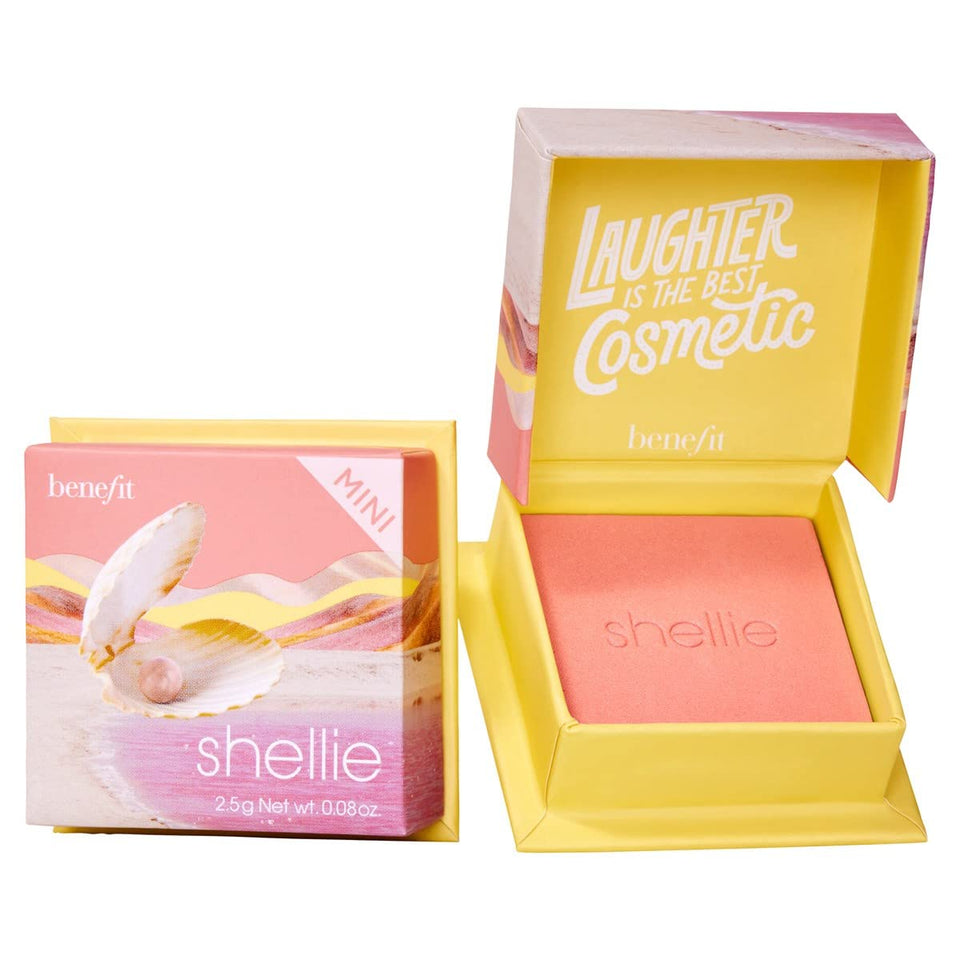 Benefit Shellie front packaging showing compact and shade for easy identification