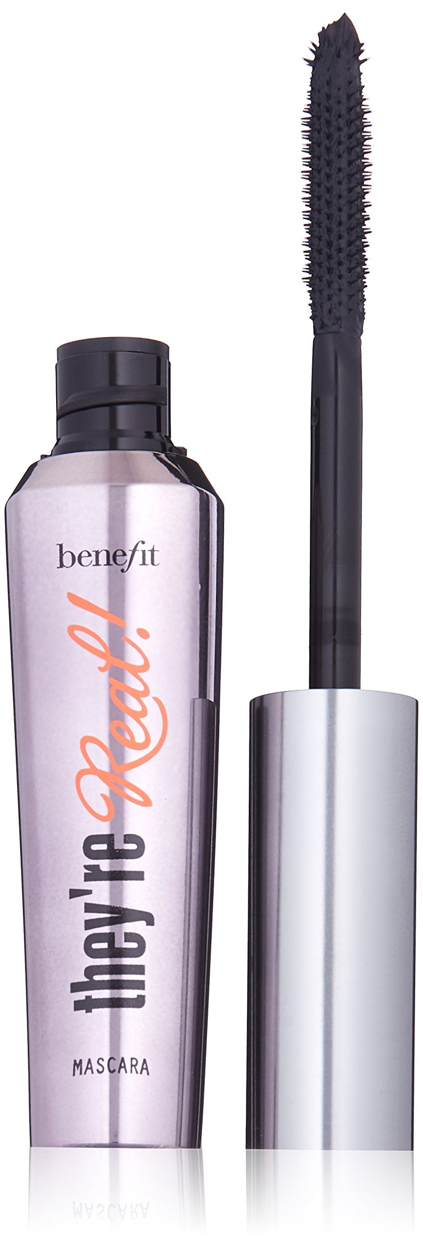 Benefit they're real beyond mascara front tube showing glossy black finish and size