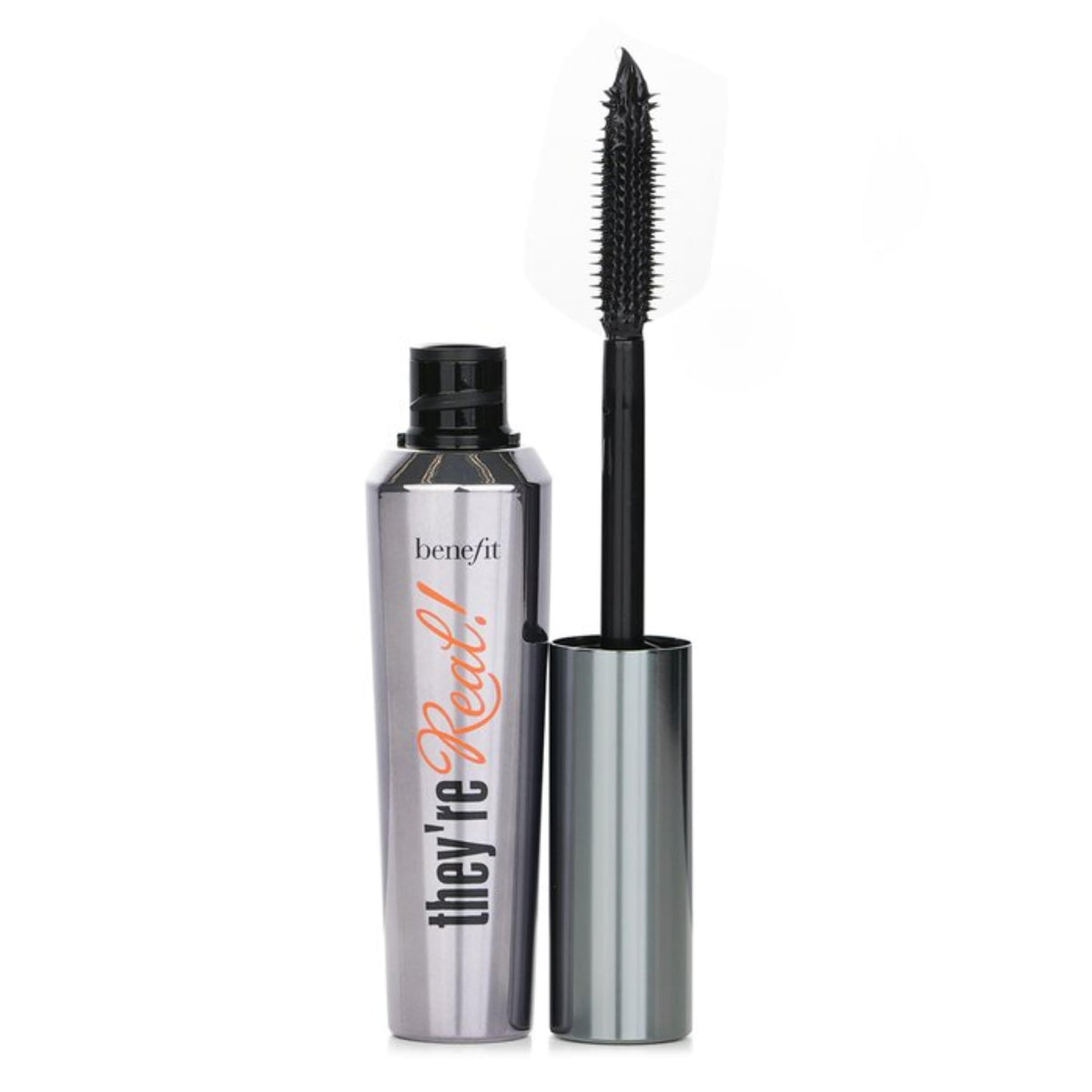 Benefit they're real! mascara front packaging shows product and shade beyond black for bold definition