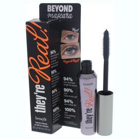Benefit mascara swatch on skin showing deep beyond black color and buildable texture