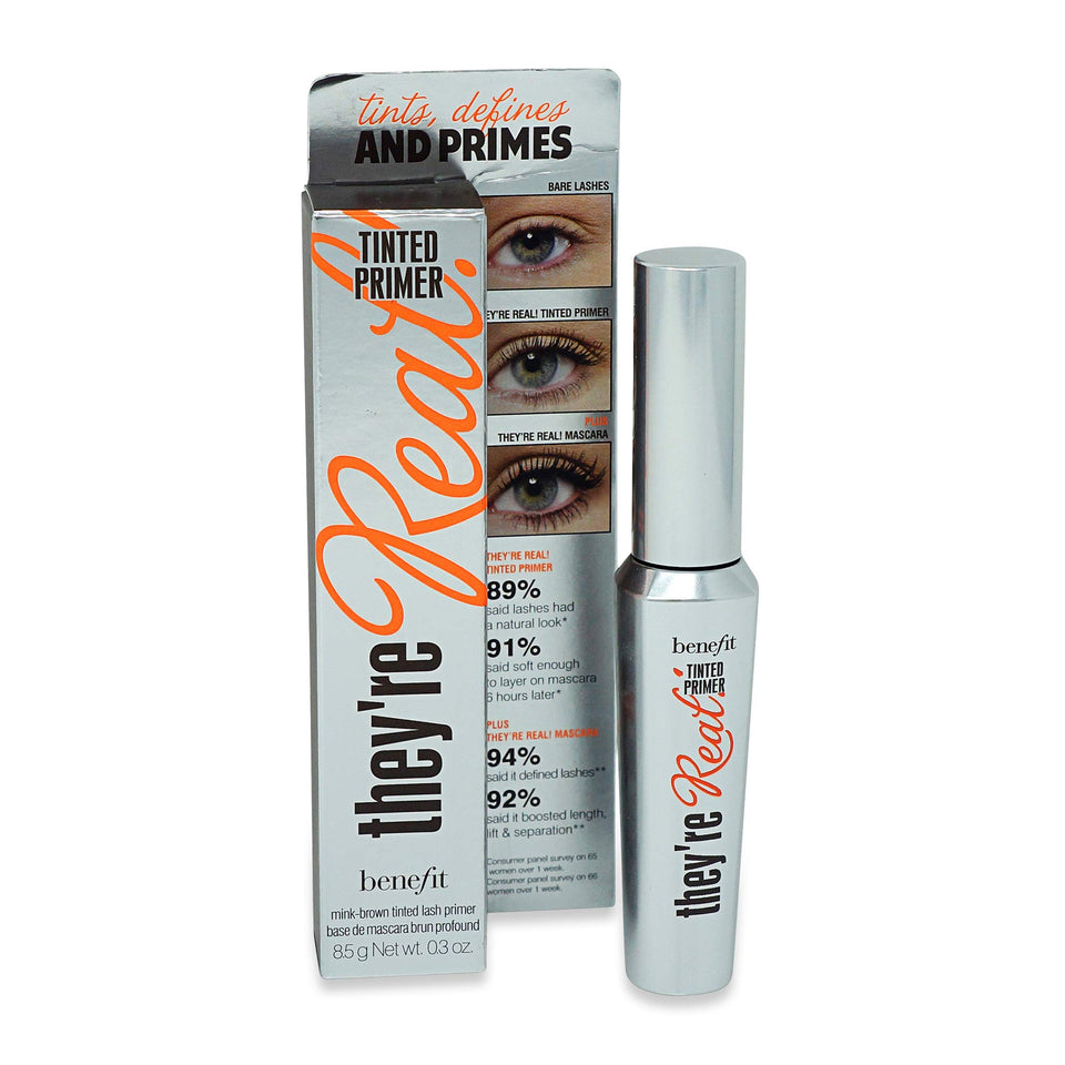 Benefit front packaging showing tube and label for easy identification and portability